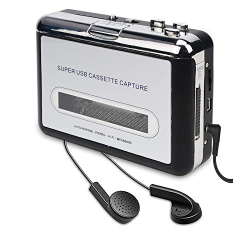 Cassette Player, Cassette Tape to MP3 CD Converter Via USB, Convert Walkman Tape Cassette to MP3 Format, Compatible with Laptop and PC