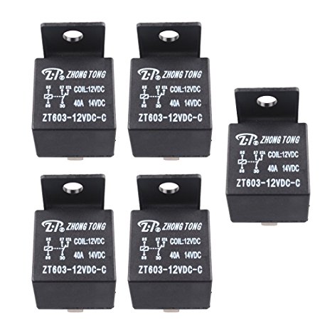 E Support Car Relay 12v 40a Spdt 5pin Pack of 5