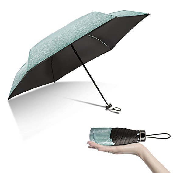 GIWOX Small Compact Protable Umbrella 5 Folding Mini Travel Ultra Light Parasol UV Protection Windproof Sunny Rainy Double Use Rain Gear