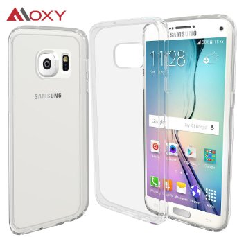 S7 Edge Case German Bayer Materials - Moxy  Ultra Slim Thin Hybrid Scratch Resistant Crystal Clear W TPU Bumper Military Standard Drop Tested MIL-STD-810-5166 for Samsung Galaxy S7 Edge