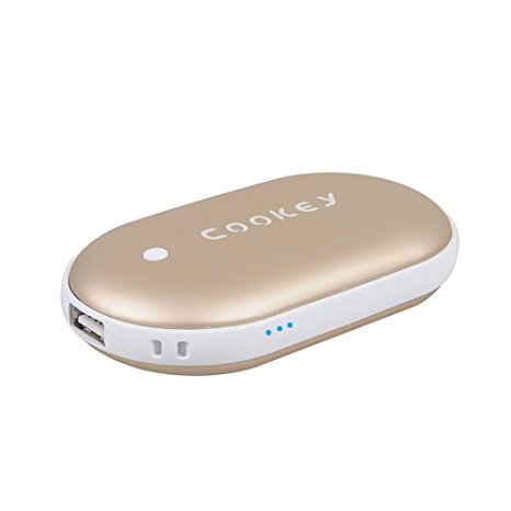 Cookey 5200mAh USB Rechargeable Hand Warmer/ USB External Battery Pack Pebbles Double-Side Wrap-around for iPhone/ Samsung Galaxy/ HTC/ SONY/ Lenovo