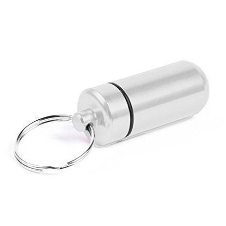 LQZ(TM) Medicine Case Holder Pill Container Capsule Bottle Keychain (Silver)