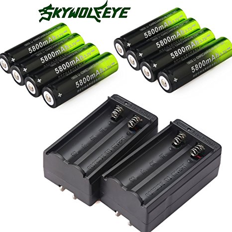 8PCS 3.7V 5800 mAh Li-ion Rechargeable 18650 Battery for Handheld Flashlights(NOT AA or AAA)