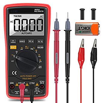 Digital Multimeter, LIUMY Auto-Ranging Multimeter with Portable AC/DC Voltage/Current Detector, Volt Amp Ohm Meter with Diode and Continuity Test, Add Banana plug with Backlight LCD (Battery Include)