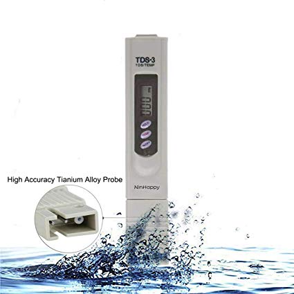 【2019 Latest】TDS Meter，NinHappy Water Quality Tester,0-9999ppm Meter,LCD Display,Accuracy Testing Water Meter for Drinking Water, Aquariums,RO System,Swinging Pool and More