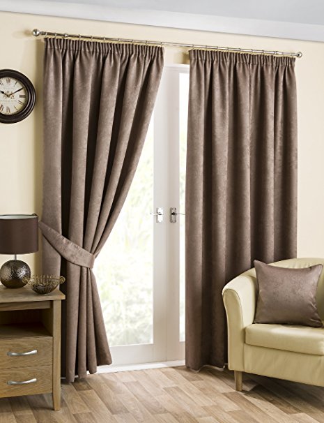 Hamilton McBride Belvedere Blackout Mink Lined Readymade Curtain Pair 138x54in(350x137cm) Approx