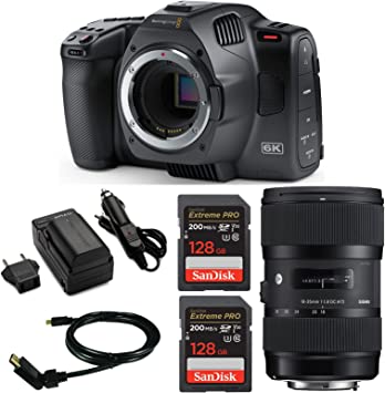 Blackmagic Pocket Cinema Camera 6K G2 (Canon EF) with Sigma 18-35mm Accessory Bundle (6 Items)