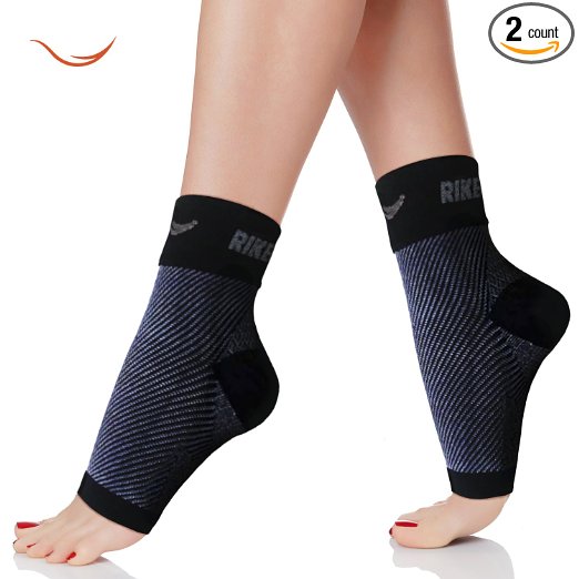 Rikedom Sports (1 Pair) Best Plantar Fasciitis Foot Sleeves Ankle Graduated Compression Sleeves Brace Plantar Sock for Men & Women, Reduce Ankle Swelling, Ankle Spur, Improves Blood Circulation for Fast Recovery, Optimal Support for Muscle Endurance - Heel Arch Support/ Ankle Compression Socks