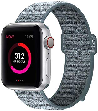 INTENY Sport Band Compatible with Apple Watch 38mm 40mm 42mm 44mm, Soft Lightweight Breathable Nylon Sport Loop, Strap Replacement for iWatch Series 4, Series 3, Series 2, Series 1