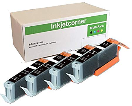 Inkjetcorner Compatible Ink Cartridge Replacement for CLI-271 CLI-271XL BK for use with MG5700 MG6800 MG5721 MG5722 MG6820 MG6821 MG6822 MG7720 TS5020 TS6020 TS8020 (Small Black, 4-Pack)