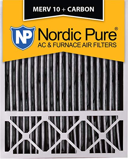 Nordic Pure 20x25x5 (4-3/8 Actual Depth) Lennox X6673 Replacement MERV 10 Pleated Plus Carbon AC Furnace Air Filter, Box of 1