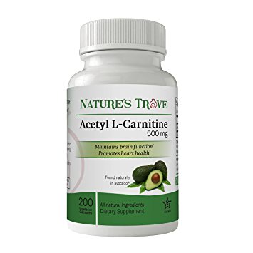 Acetyl L-Carnitine (ALCAR) 500 mg by Nature's Trove - 200 Vegetarian Capsules