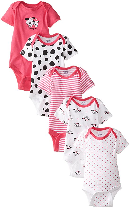 Gerber Baby Girls' 5 Pack Variety Bodysuits