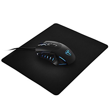 Gaming Mouse Wired With Mouse Pad, PICTEK Programmable, RGB Breathing Light Wired Computer Mouse PC Gaming Mice (Mouse & Mouse Pad Combo, Black)