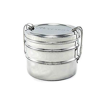 Round 3-Tier Stainless Steel Lunchbox, Tiffin Style Lunchbox, Round Bento Lunchbox, Plastic-Free, BPA Free, Food Grade Stainless Steel for Adults & Kids