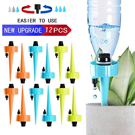 OKeanu Plant Watering Devices, Plant Self Watering Spikes System with Slow Release Control Valve Switch Self Irrigation Watering Drip Devices(12 Pcs)