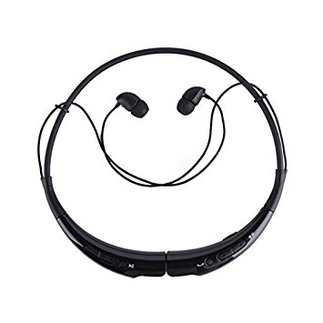 Stoga Ufasion STA-002 Wireless Stereo Bluetooth 4.0 Headset Universal Vibration Neckband Style Headset Earphone Headphone For cellphones such as iPhone, Nokia, HTC, Samsung, LG, Moto, PC, iPad, PSP and so on & enabled Bluetooth-Black
