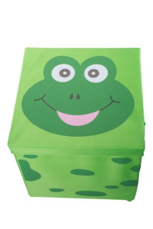 Kid's Green Frog Storage Box and Toy Organizer with Lid