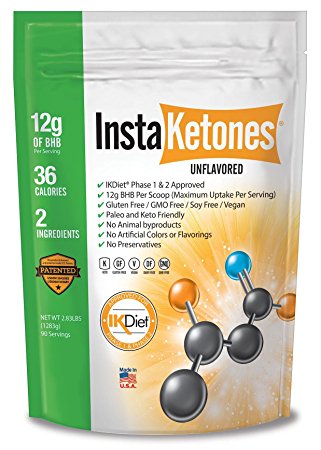 InstaKetones® 12g BHB  Calcium Per Scoop (Unflavored) (90 Servings) Exogenous Ketones (2.83 lbs)