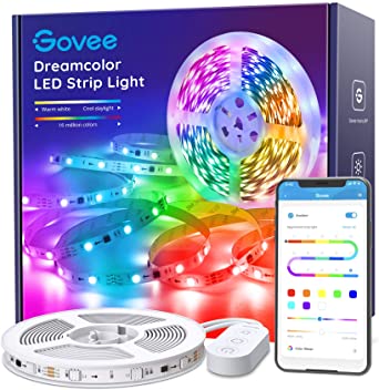 LED Strip Lights RGBIC, Govee 16.4FT Bluetooth Color Changing Rainbow LED Lights, APP Control with Segmented Control Smart Color Picking, Multicolor LED Music Lights for Bedroom, Room, Kitchen, Party