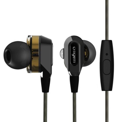 In Ear Headphones Dual Driver Heavy Bass High Resolution Noise-isolating Wired Earphones Earbuds with Microphone