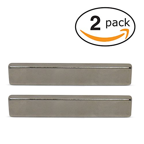 Neodymium Bar Magnets (INDUSTRIAL STRENGTH - 2 PACK) Incredibly Strong 33  LB Strength - N45 Grade Heavy Duty - Powerful Rare-Earth Metal Neodymium Magnet - 3" x 1/2" x 1/4"