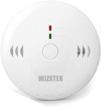 WJZXTEK Combination Smoke and Carbon Monoxide Detector CO Alarm, Voice Warning Carbon Detector Alarm Clock, Electronic Equipment, Power Detection Equipment, Comply with UL217/UL2034