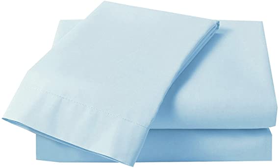 GlampTex (tm) Bed Sheets Fitted Sheet Luxury Bedding Sheet Single Double King Super King (Double, Duck Egg)