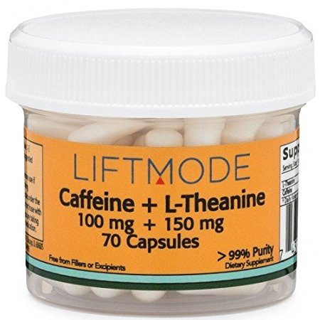 Caffeine 100mg   L-Theanine 150mg Capsules (70 count) Pills / Capsules | #1 Value for Money #Top Nootropic Stack Supplement | Weight Loss, Pre Workout, Natural Fat Burner, Best Energy Pill - FBA