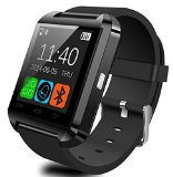 LuxsureBluetooth Smart Watch WristWatch U8 UWatch Fit for Smartphones IOS Android Apple iphone 44S55C5S Android Samsung S2S3S4Note 2Note 3 HTC Sony BlackberryBlack