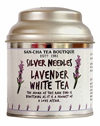 Sancha Tea Boutique Lavender White Tea (25X3 Cups), Pure Tea Buds Blended with Real Lavender Flowers, Worlds Healthiest Tea, Relaxing Tea, Silver Needles White Tea