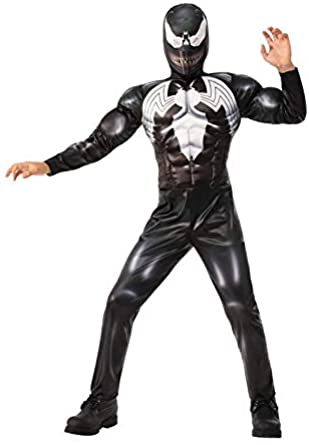 Rubies Youth Venom Costume Muscle Chest Padded Jumpsuit & Holographic Mask