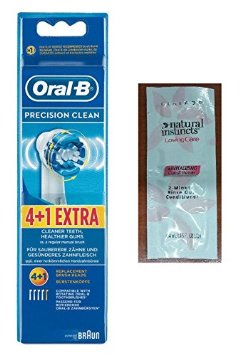 OralB Precision Clean Replacement Brush Heads, 5 Count w/ Free Loving Care Conditioner Packette