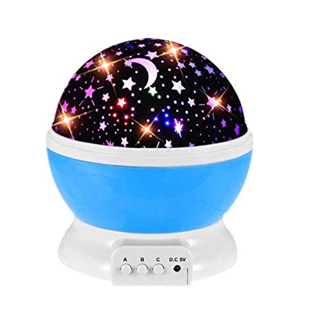GZCY Multiple Colors 360 Degree Rotation Star Projector Night Lights for Kids