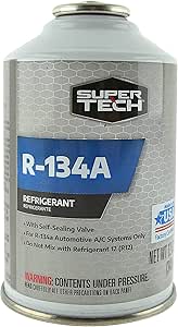 Supertech R-134a Refrigerant Automotive use in a 12oz Self-Sealing Container