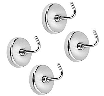 4-Piece Extra-Strong Magnetic Hook Set - 8 Lb Capacity