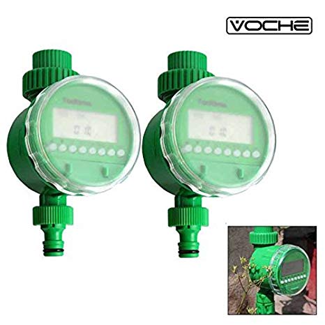 Voche® 2 Pack NEW IMPROVED VERSION 2019 Automatic Electronic Garden Water Timer with LCD Digital Display - UK SELLER