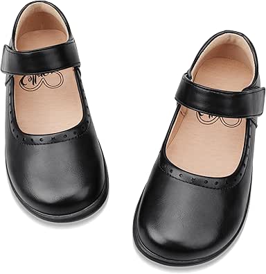 Stelle Girls School Uniform Shoes Mary Jane Flats Oxfords Black Dress Shoes (Little/Big Kids)