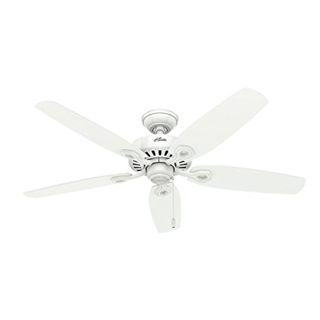 Hunter 53240 Builder Elite 52-Inch Ceiling Fan with Five Snow White Blades, Snow White