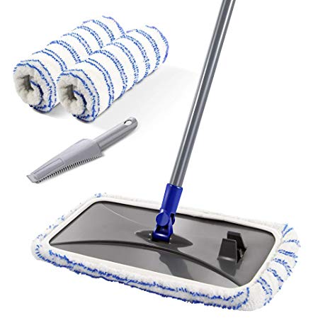 Mastertop Large Surface Microfiber Flat Mop 360 Degree Used Wet and Dry with Adjustable Handle for Hardwood Floors
