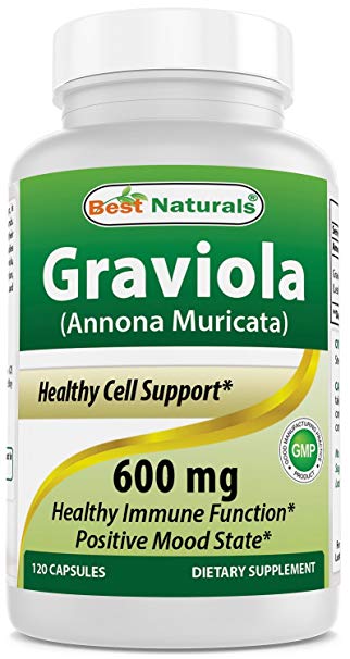 Best Naturals Graviola Capsules Annona Muricata, 600 mg, 120 Count