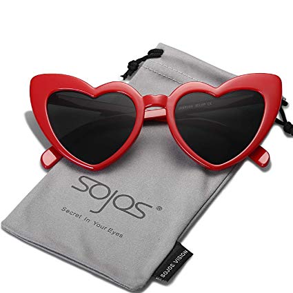 SOJOS Heart Shaped Sunglasses Clout Goggle Vintage Cat Eye Mod Style Retro Glasses Kurt Cobain