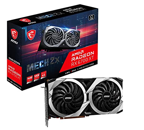 MSI Radeon RX 6700 XT MECH 2X 12G GDDR6 192-bit PCI Express Gen 4 Gaming Graphics Card