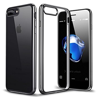iPhone 7 Plus / iPhone 8 Plus Premium Hybrid Protective Scratch Resistant Clear Bumper Case - [Black] [SKU003892]
