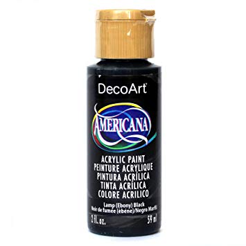 DecoArt Americana Acrylic Paint, 2-Ounce, Lamp Black (DAO67-3)