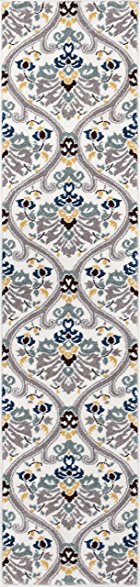 Well Woven Electro Darling Floral Gold Floral Modern Area Rug 20" X 7' Runner