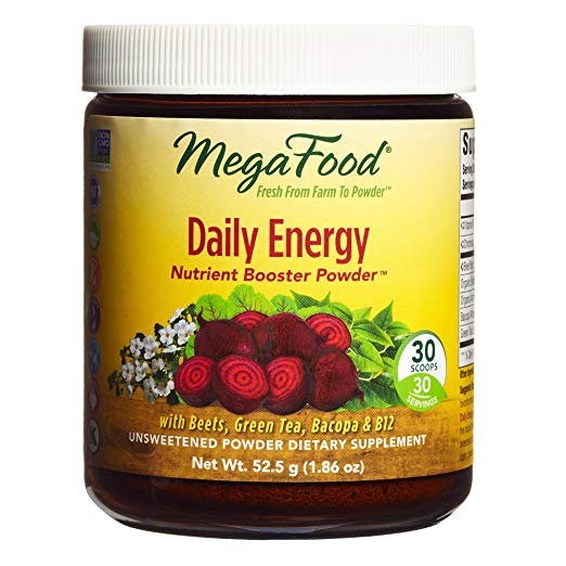 MegaFood - Daily Energy Booster Powder, Promotes Sustained Energy Throughout the Day, 30 Servings (1.86 oz)