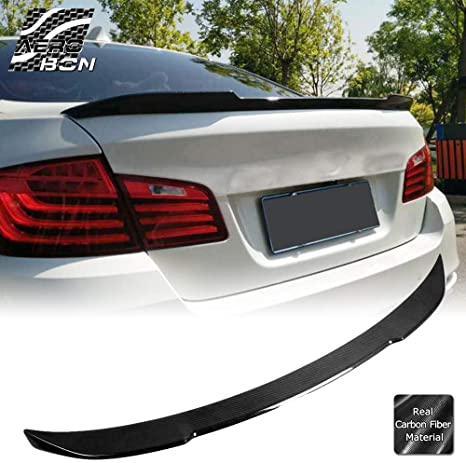 AeroBon Carbon Fiber Rear Trunk Spoiler Wing Compatible with BMW 2009-2016 F10 5-Series Sedan and M5 (CS Style)