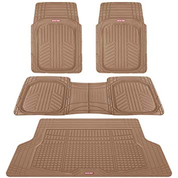 Motor Trend Premium FlexTough All-Protection Cargo Liner - DeepDish Front & Rear Mats Combo Set – w/Traction Grips
