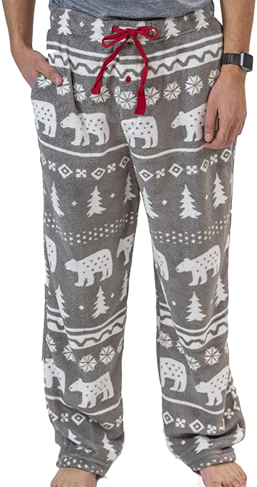 Lazy One Men's Fleece Pajama Pants, Nordic Pajama Bottoms for Men